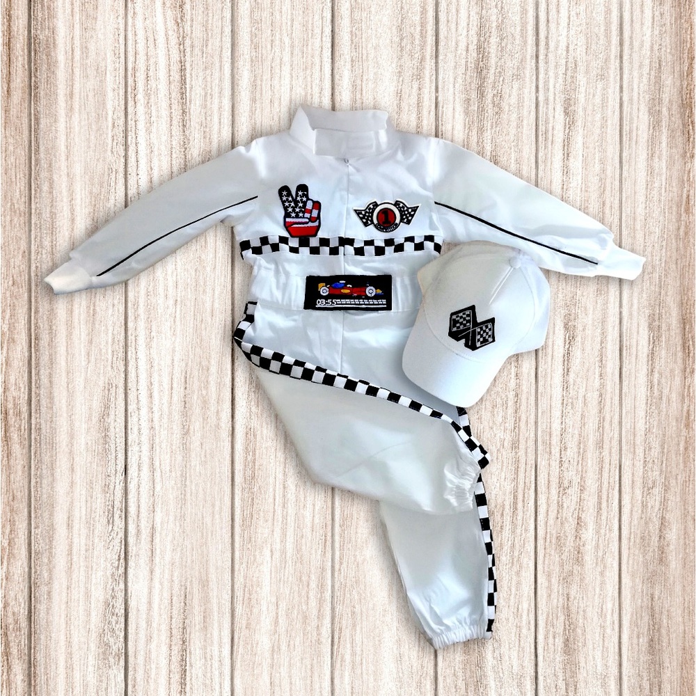 Toddler race car driver costume